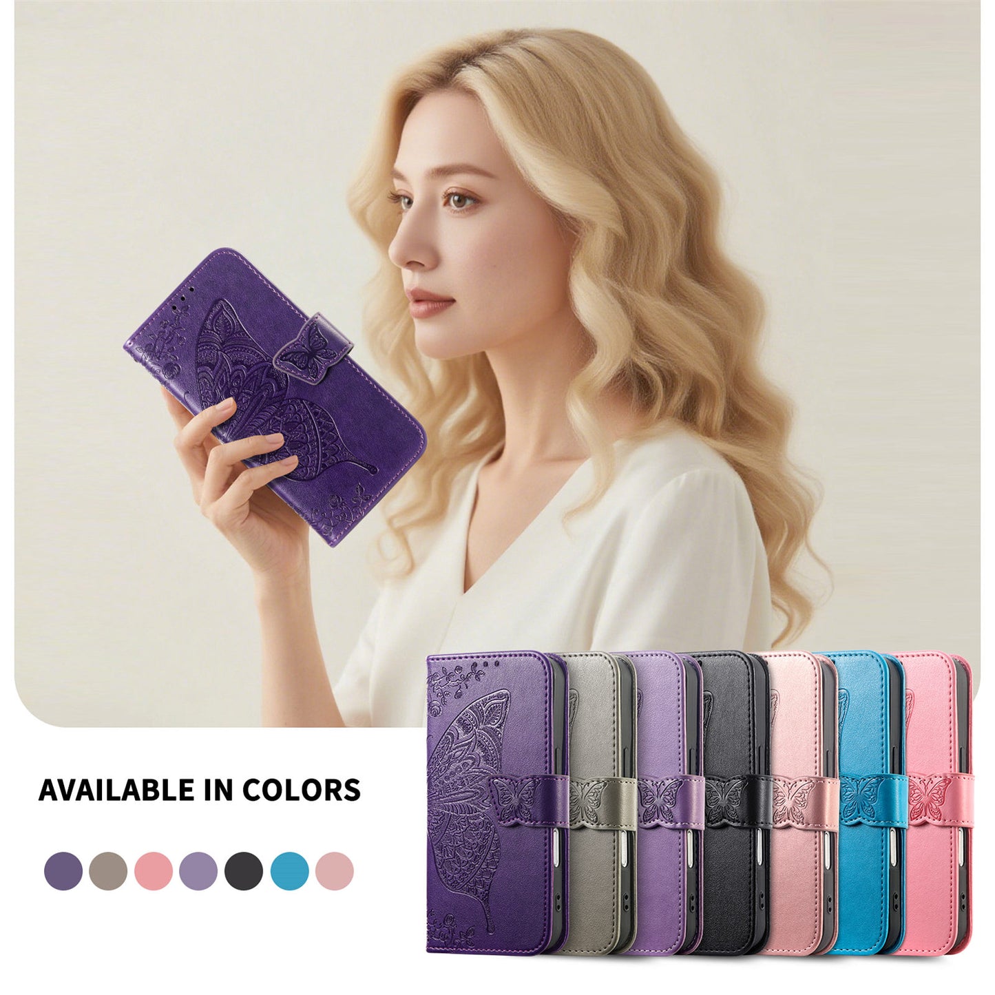 Embossed Butterfly Wallet Flip Case for Google Pixel 8a