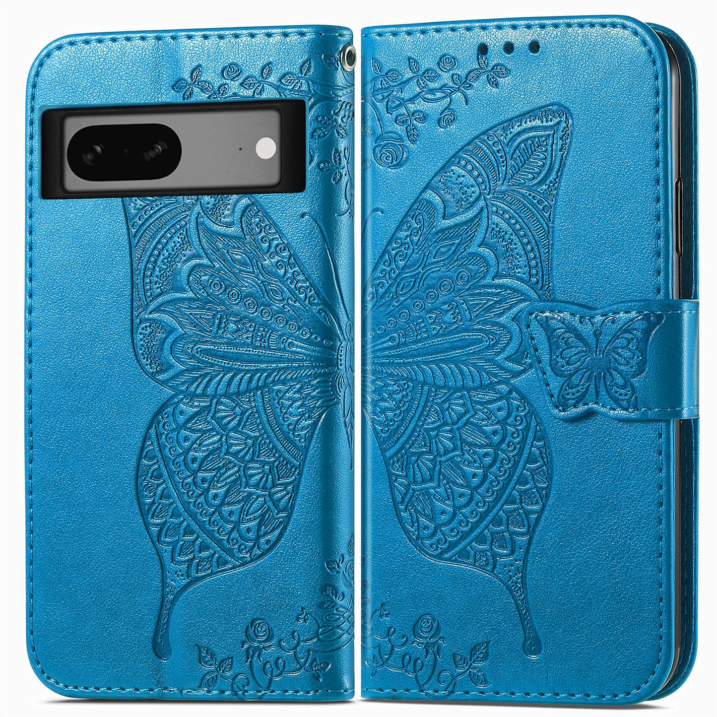 Embossed Butterfly Wallet Flip Case for Google Pixel 7a