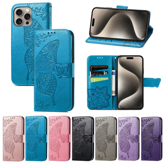 Embossed Butterfly Wallet Flip Case for iPhone 11 Pro