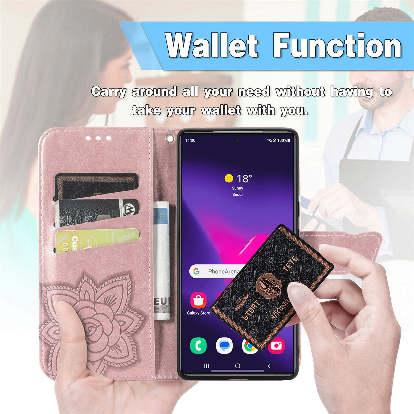 Embossed Butterfly Wallet Flip Case for iPhone 17 Pro
