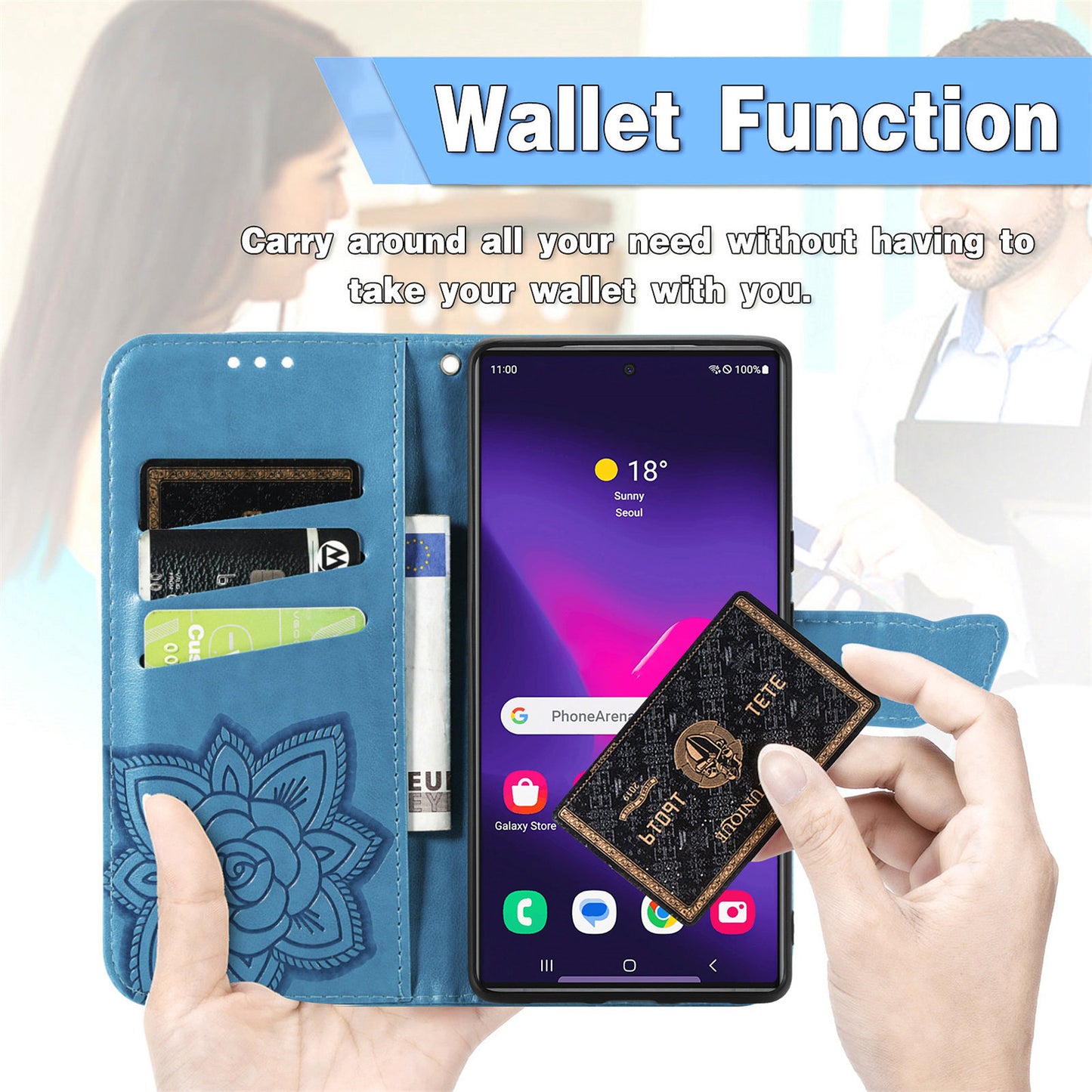 Embossed Butterfly Wallet Flip Case for iPhone 17 Pro